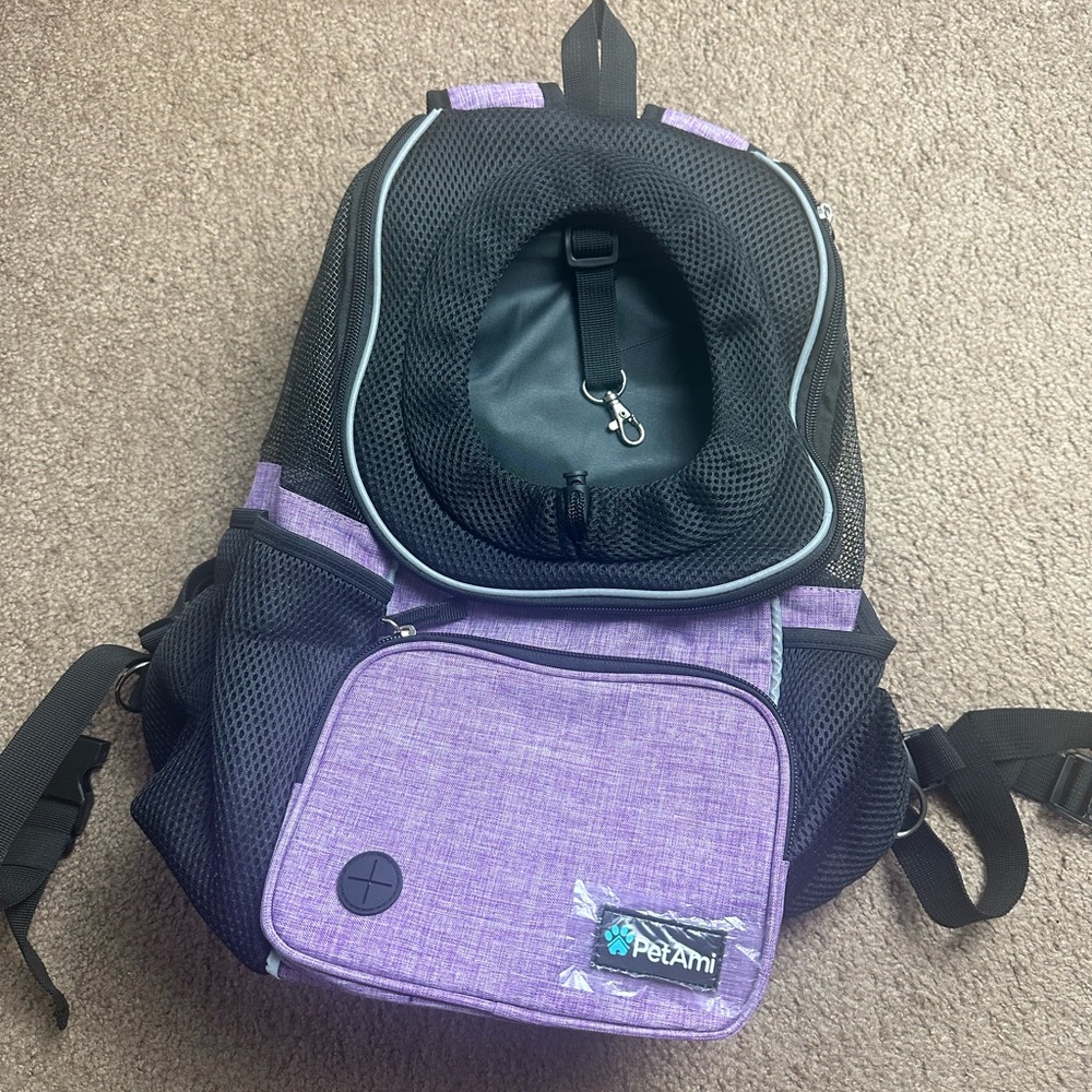 Purple Black Pet Carrier Backpack